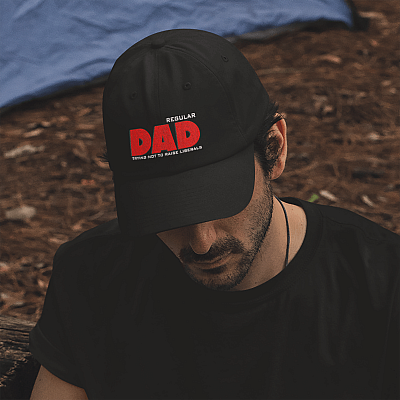 Regular Dad Trying Not To Raise Liberals Twill Cap - High-Profile Snapback Hat - Sarcastic Hat For Men