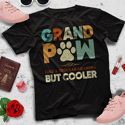 Alternative view of Grandpaw Like a Regular Grandpa but Cooler Father's Day Gift Ideas Vintage T-Shirt