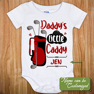 Alternative view of Personalized Golf Lover Gift Daddy's Little Caddy Baby Onesie - Toddler Baby Infant Bodysuit