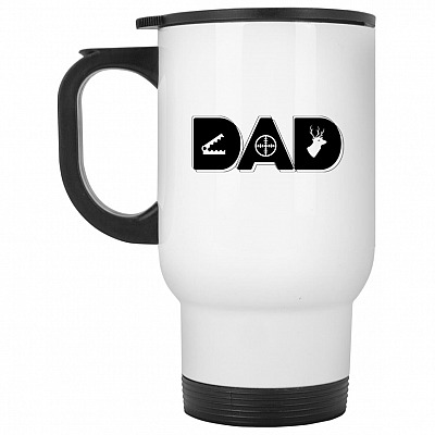 14 oz. White Travel Mug