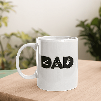 Alternative view of Hunting Dad Father's Day Ceramic Coffee Mug - Beer Stein - Water Bottle - Color Changing Mug