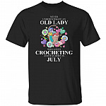Loves Crocheting July, Black, Unisex T-Shirt