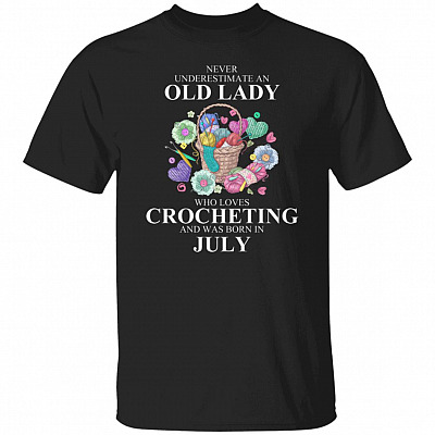 Loves Crocheting July, Black, Unisex T-Shirt