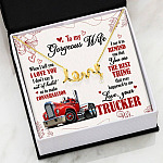 To My Gorgeous Wife When I Tell You I Love You I Don't Say It Out Of Habit Love Your Trucker Scripted Love Necklace