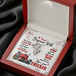 To My Gorgeous Wife When I Tell You I Love You I Don't Say It Out Of Habit Love Your Trucker Double Hearts Necklace