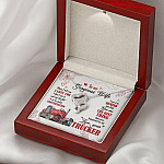 To My Gorgeous Wife When I Tell You I Love You I Don't Say It Out Of Habit Love Your Trucker Double Hearts Necklace