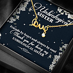 Unbiological Sister Friends By Heart And Sisters By Soul Scripted Love Necklace - Bestie Gifts for Women Jewelry