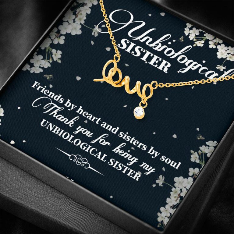 Unbiological Sister Friends By Heart And Sisters By Soul Scripted Love Necklace - Bestie Gifts for Women Jewelry