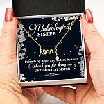 Unbiological Sister Friends By Heart And Sisters By Soul Scripted Love Necklace - Bestie Gifts for Women Jewelry