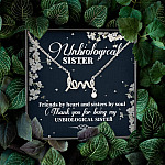 Unbiological Sister Friends By Heart And Sisters By Soul Scripted Love Necklace - Bestie Gifts for Women Jewelry