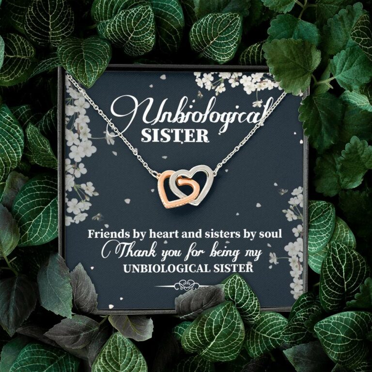 Unbiological Sister Friends By Heart And Sisters By Soul Interlocking Hearts Pendant Necklace - Bestie Gifts Jewelry
