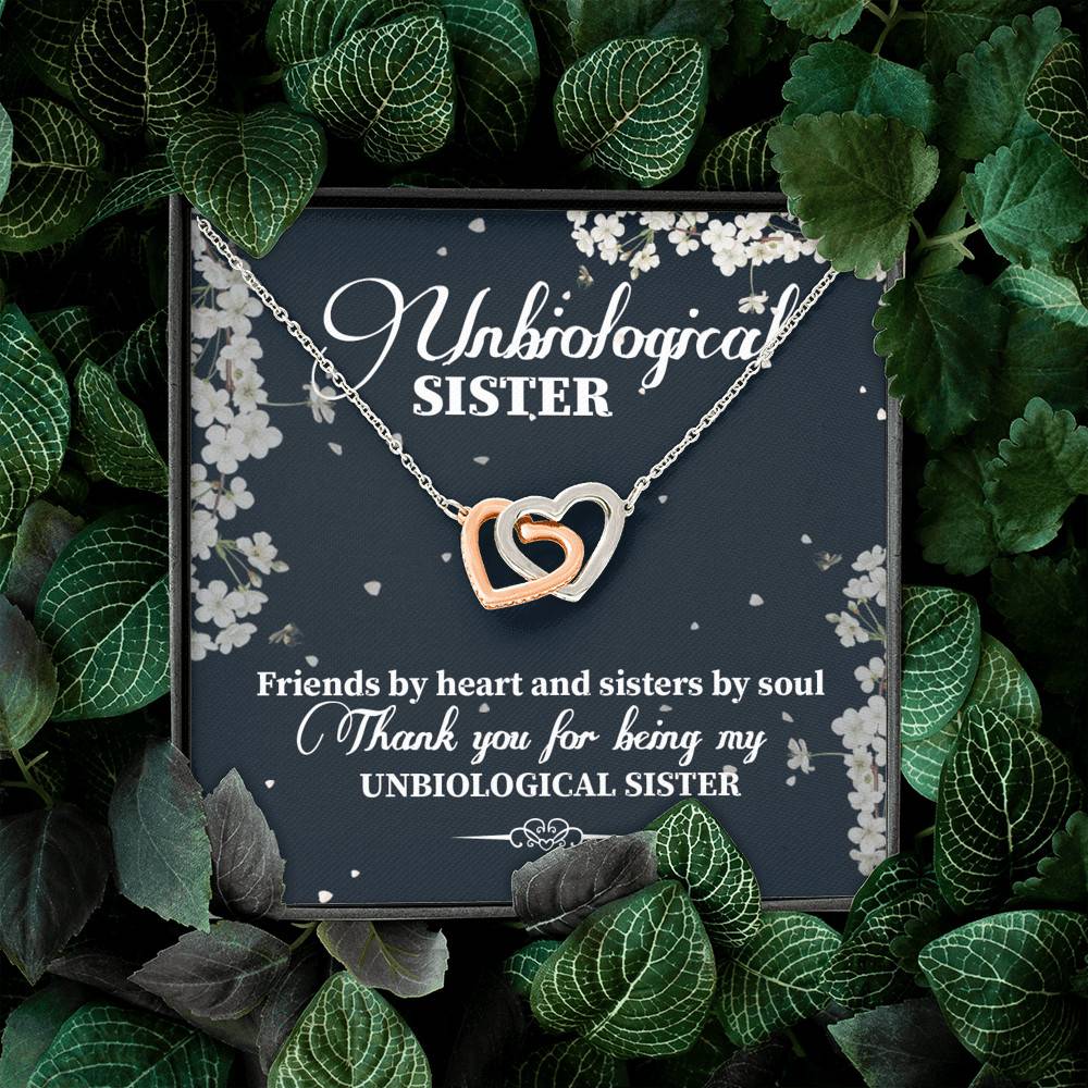 Unbiological Sister Friends By Heart And Sisters By Soul Interlocking Hearts Pendant Necklace - Bestie Gifts Jewelry Unbiological Sister Friends By Heart And Sisters By Soul Interlocking Hearts Pendant Necklace - Bestie Gifts Jewelry