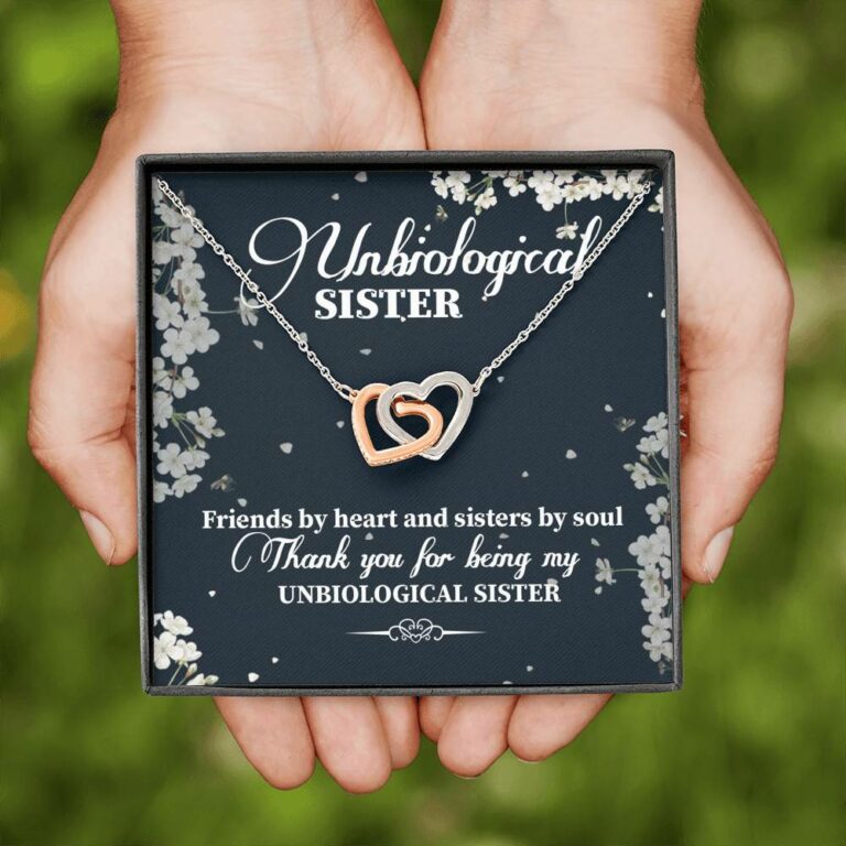 Unbiological Sister Friends By Heart And Sisters By Soul Interlocking Hearts Pendant Necklace - Bestie Gifts Jewelry