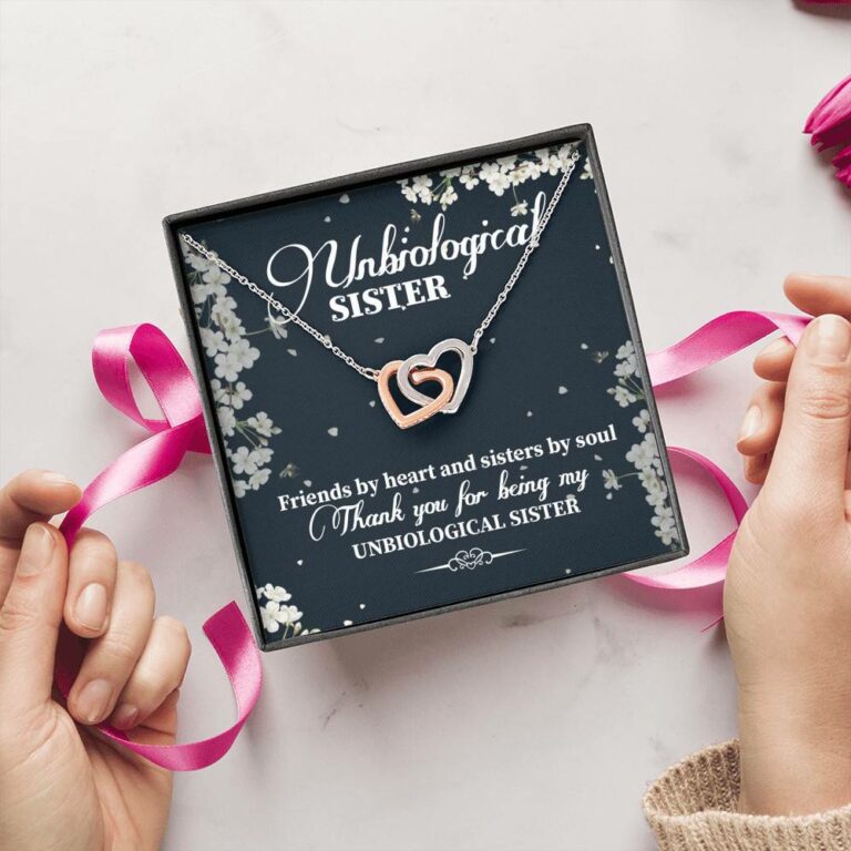 Unbiological Sister Friends By Heart And Sisters By Soul Interlocking Hearts Pendant Necklace - Bestie Gifts Jewelry