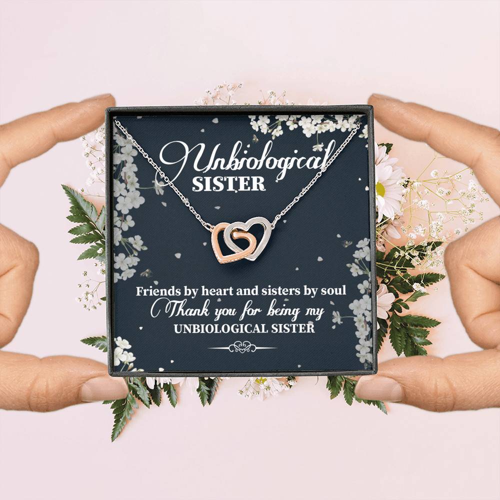 Unbiological Sister Friends By Heart And Sisters By Soul Interlocking Hearts Pendant Necklace - Bestie Gifts Jewelry Unbiological Sister Friends By Heart And Sisters By Soul Interlocking Hearts Pendant Necklace - Bestie Gifts Jewelry