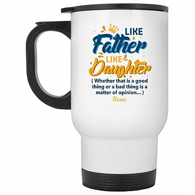 14 oz. White Travel Mug