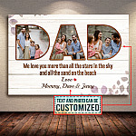 Personalized Photo Dad We Love You More Than All The Stars In The Sky Framed Canvas Prints - Unframed Poster