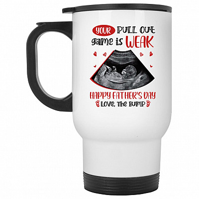 14 oz. White Travel Mug
