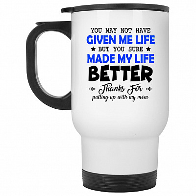 14 oz. White Travel Mug