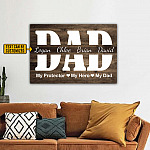 Personalized My Protector My Hero My Dad Wrapped Framed Canvas Prints - Unframed Poster - Home Decor Wall Art