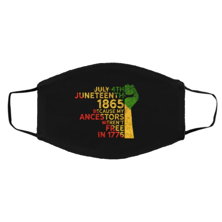 July 4th June-teenth, Black, Cloth Face Cover – Medium/Large
