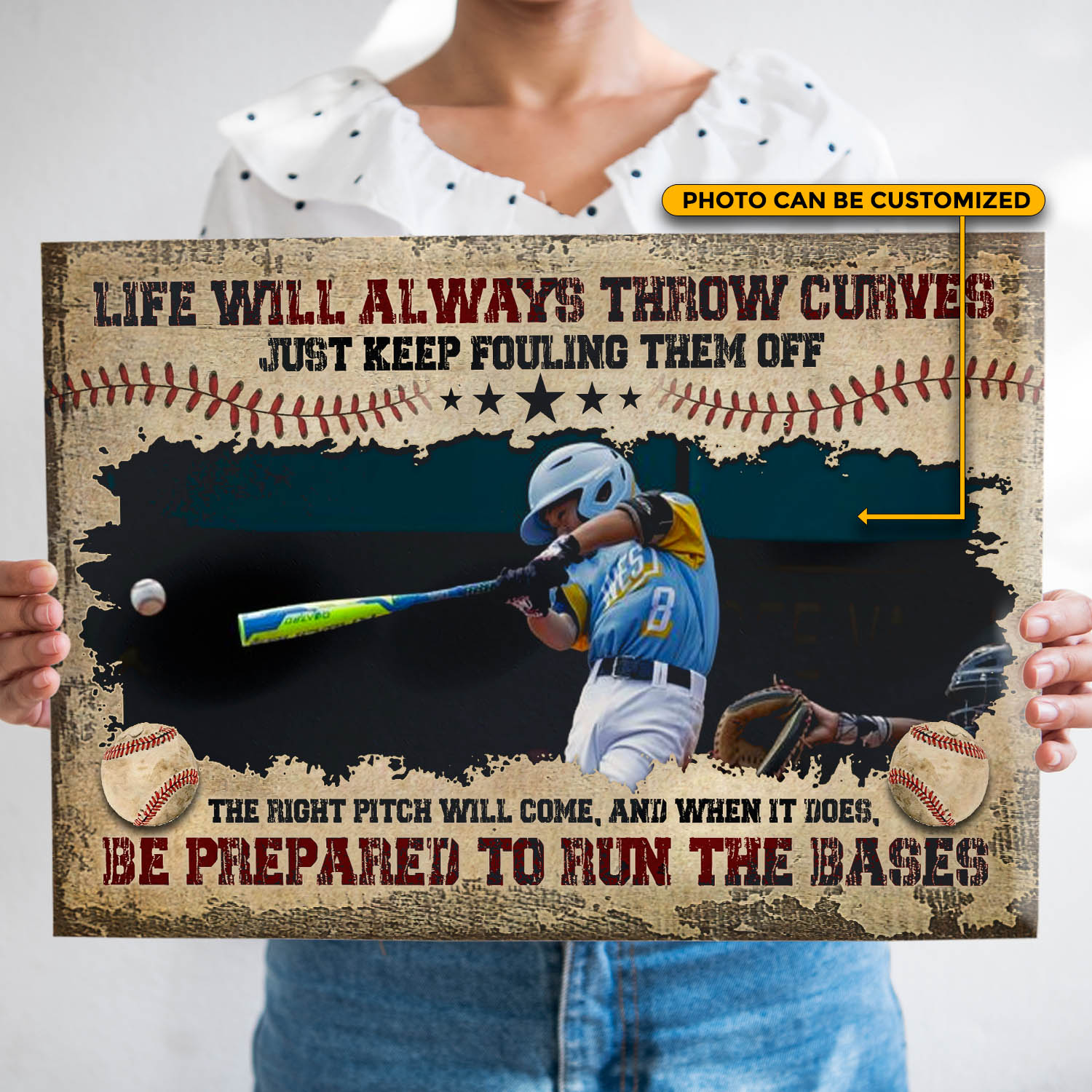 1VT. Baseball Life Will Always Throw Curves canvas mk2