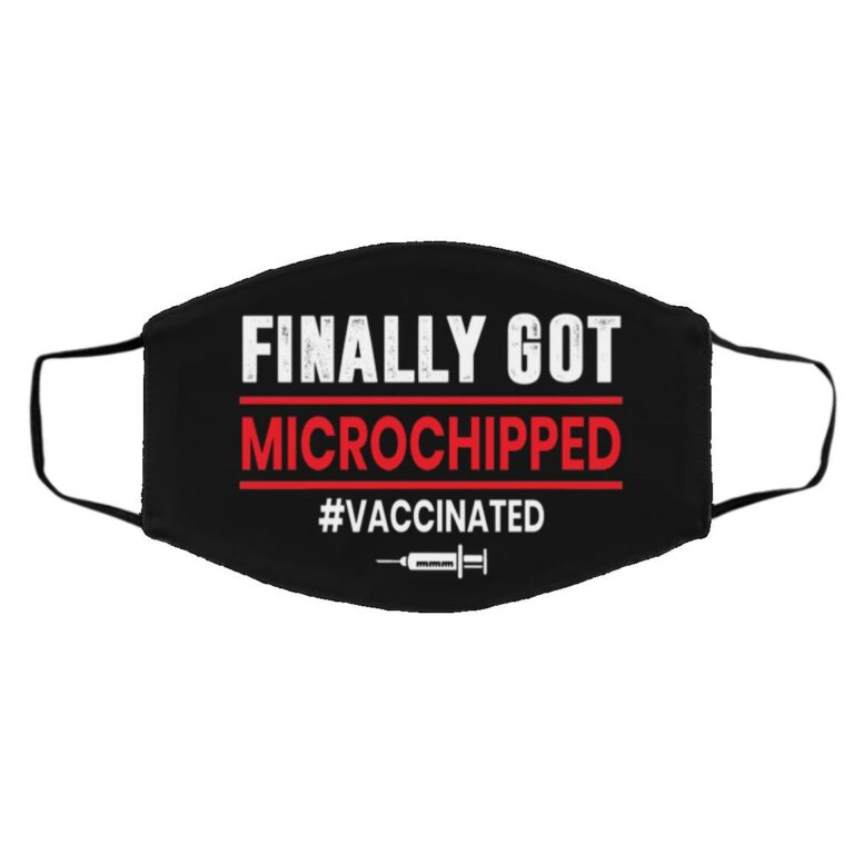 Finally I Got Microchipped, Black, Cloth Face Cover – Medium/Large