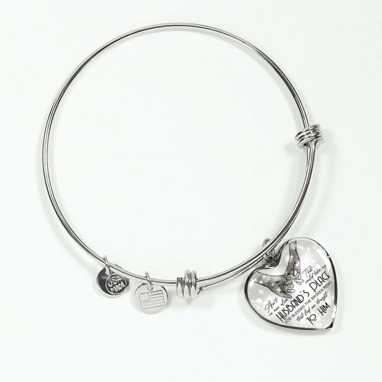 Ain't No Man Alive That Could Take My Husband's Place God Blessed Led Me Straight To Him Heart Pendant Necklace