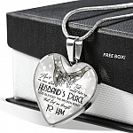 Ain't No Man Alive That Could Take My Husband's Place God Blessed Led Me Straight To Him Heart Pendant Necklace