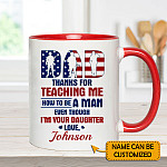 3VT. Dad Thanks For Teaching Me From Daughter Soldier accent mug mk2