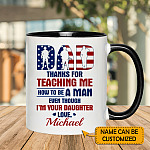 3VT. Dad Thanks For Teaching Me From Daughter Soldier accent mug mk3