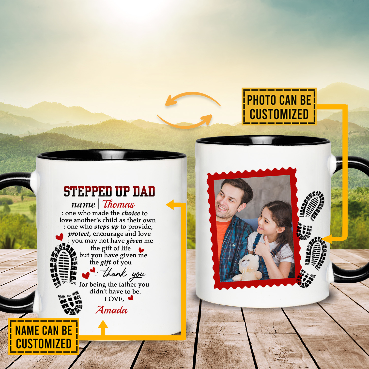 6VT. Stepped Up Dad Made The Choice 2 Side accent mug mk3