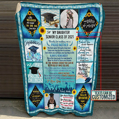 Alternative view of Personalized To My Daughter Senior Thanks For Making Me A Proud Mother Fleece Blanket - Sherpa Blanket