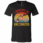 vaccine tee, Black, V-Neck T-Shirt