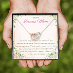 To My Bonus Mom You Mean Way Too Much For Me To Call You Mother In Law Interlocking Hearts Pendant Necklace To My Bonus Mom You Mean Way Too Much For Me To Call You Mother In Law Interlocking Hearts Pendant Necklace