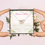 To My Bonus Mom You Mean Way Too Much For Me To Call You Mother In Law Interlocking Hearts Pendant Necklace To My Bonus Mom You Mean Way Too Much For Me To Call You Mother In Law Interlocking Hearts Pendant Necklace