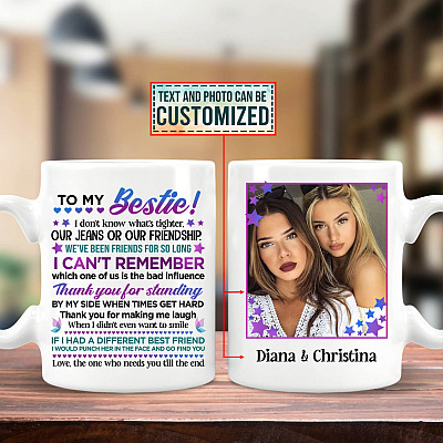 Alternative view of Custom Photo to My Bestie We've Been Friends for So Long Coffee Mug - Beer Stein - Water Bottle