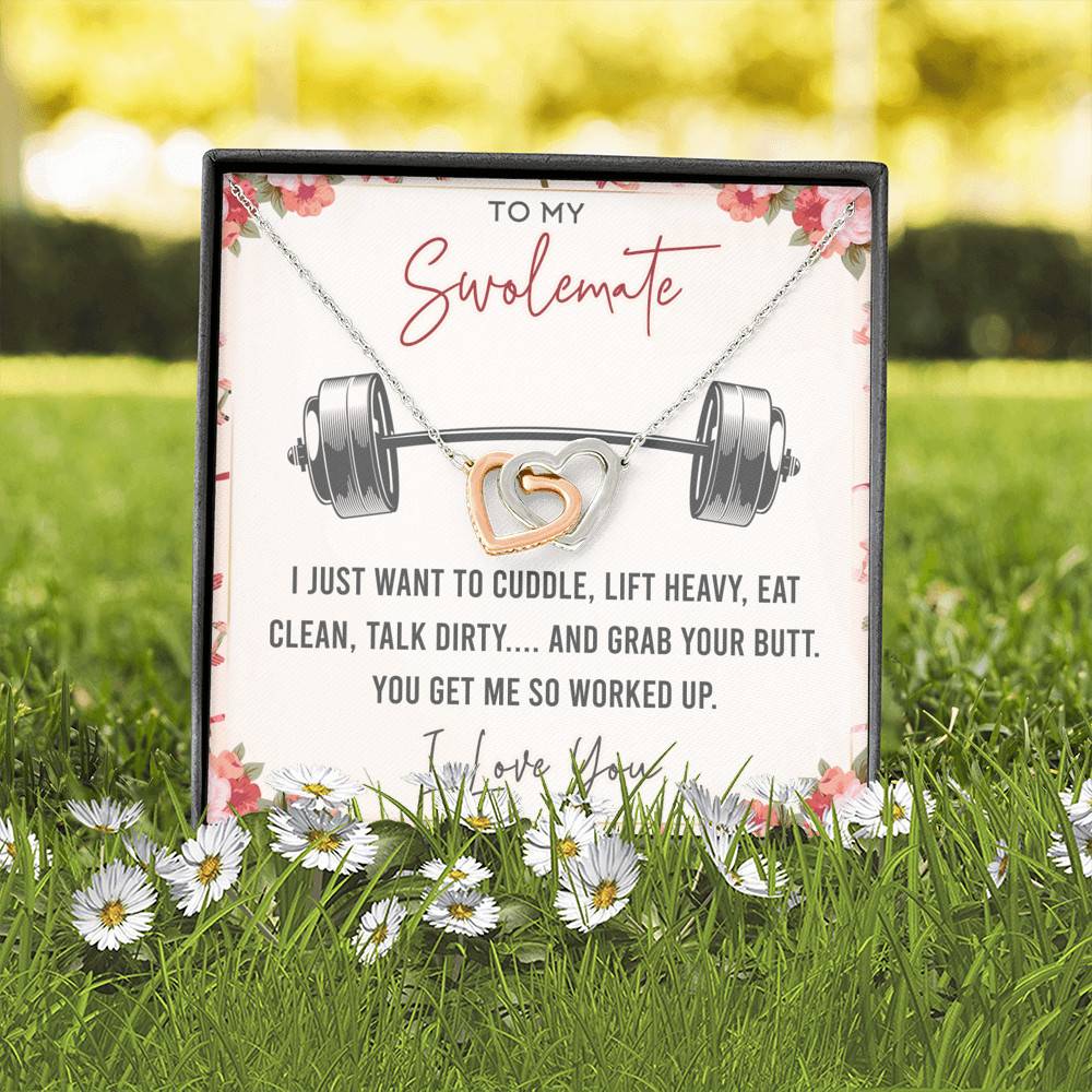 To My Swolemate I Just Want To Cuddle Lift Heavy Eat Clean Talk Dirty Funny Interlocking Hearts Pendant Necklace To My Swolemate I Just Want To Cuddle Lift Heavy Eat Clean Talk Dirty Funny Interlocking Hearts Pendant Necklace