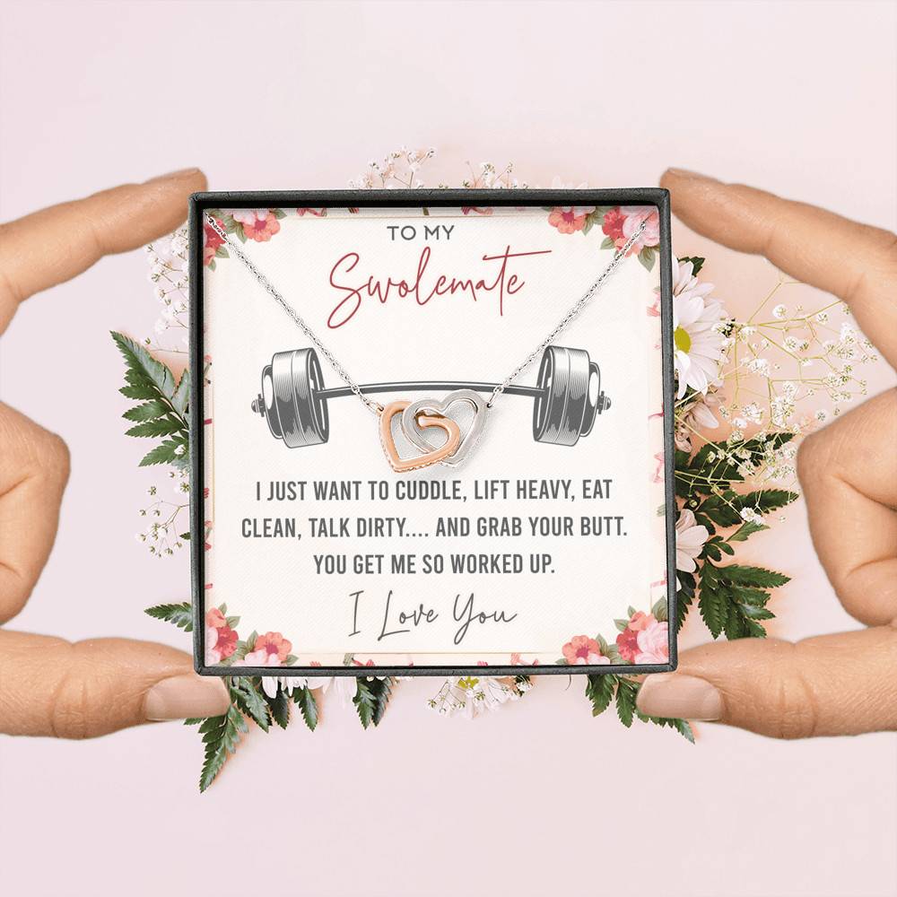 To My Swolemate I Just Want To Cuddle Lift Heavy Eat Clean Talk Dirty Funny Interlocking Hearts Pendant Necklace To My Swolemate I Just Want To Cuddle Lift Heavy Eat Clean Talk Dirty Funny Interlocking Hearts Pendant Necklace