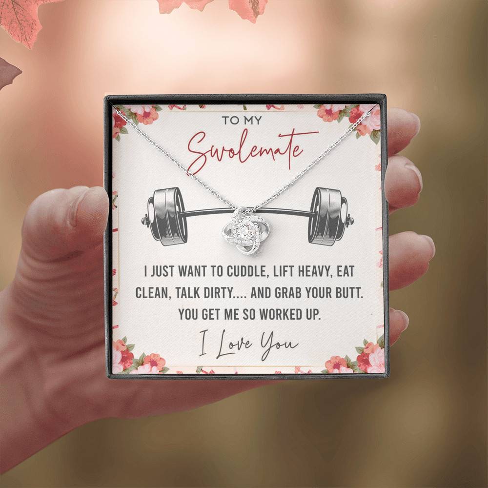 To My Swolemate I Just Want To Cuddle Lift Heavy Eat Clean Talk Dirty Funny Love Knot Necklace To My Swolemate I Just Want To Cuddle Lift Heavy Eat Clean Talk Dirty Funny Love Knot Necklace