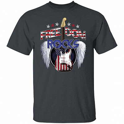Freedom Rocks Independence Shirt, Dark Heather, Unisex T-Shirt
