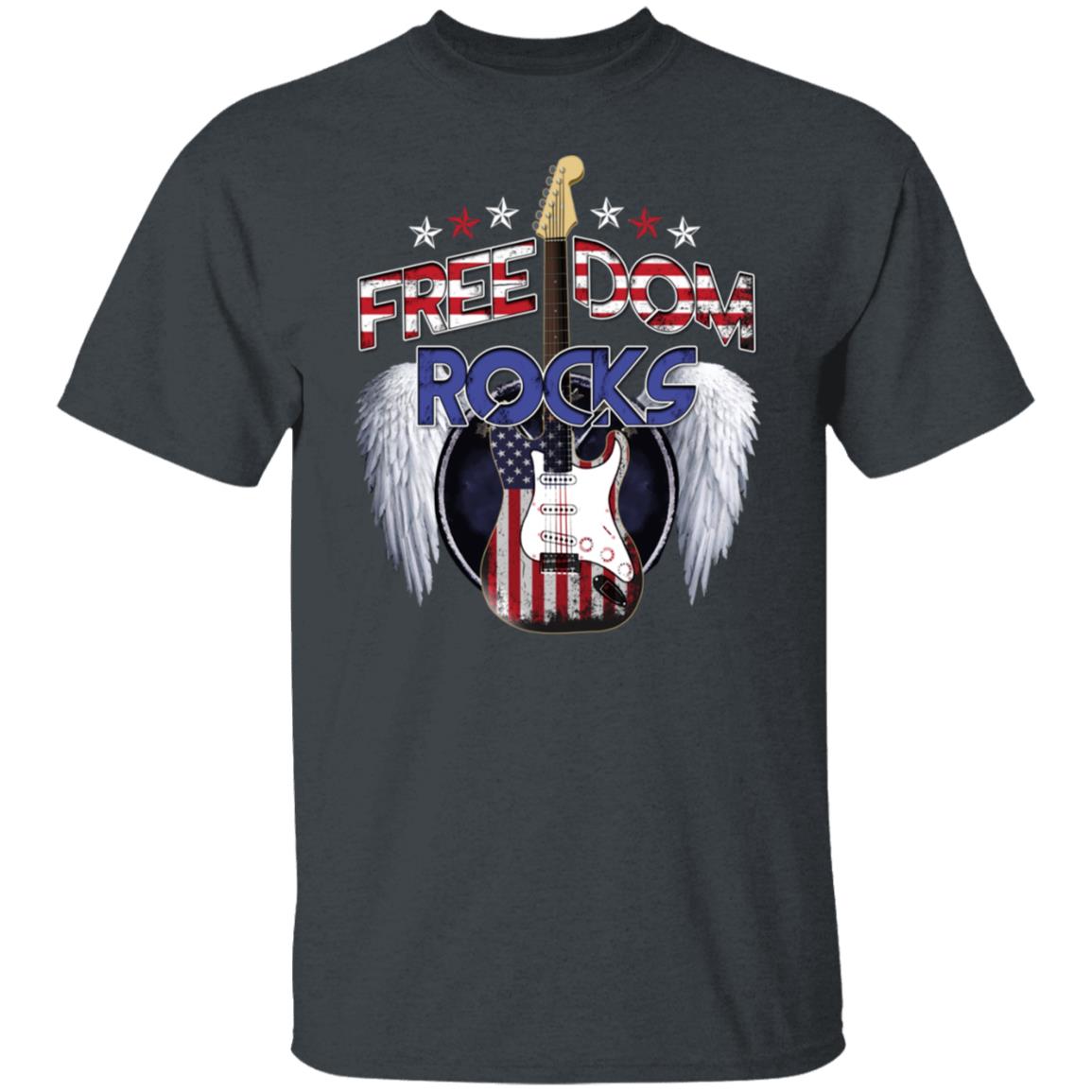 Freedom Rocks Independence Shirt, Dark Heather, Unisex T-Shirt