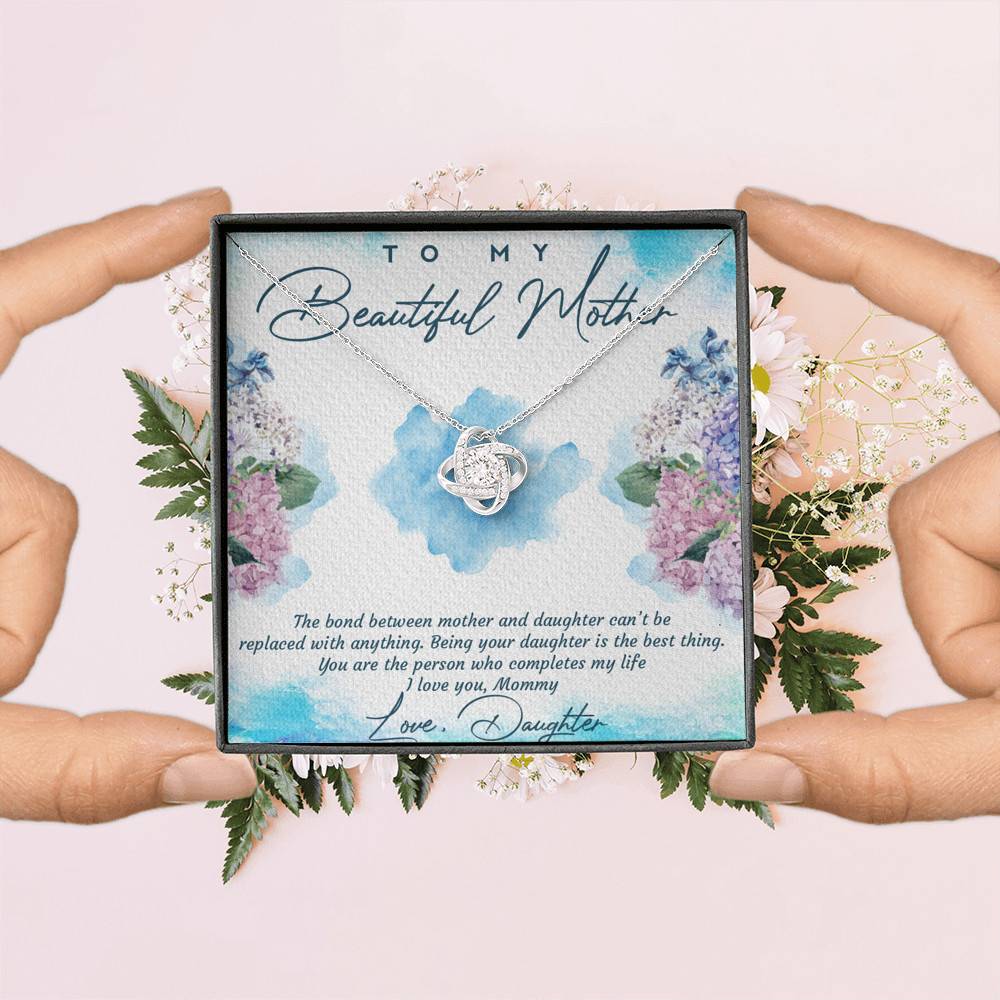 The Bond Between Mother And Daughter Cant Be Replaced Love Knot Necklace - Mother Daughter Gift Necklace The Bond Between Mother And Daughter Cant Be Replaced Love Knot Necklace - Mother Daughter Gift Necklace