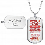 Personalized Stepped Up Dad Who Made The Choice Love Another Child's As Their Own Dog Tag Pendant Necklace Personalized Stepped Up Dad Who Made The Choice Love Another Child's As Their Own Dog Tag Pendant Necklace