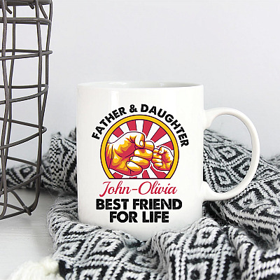 Personalized Father Daughter Best Friend For Life Coffee Mug - Beer Stein - Water Bottle - Color Changing Mug