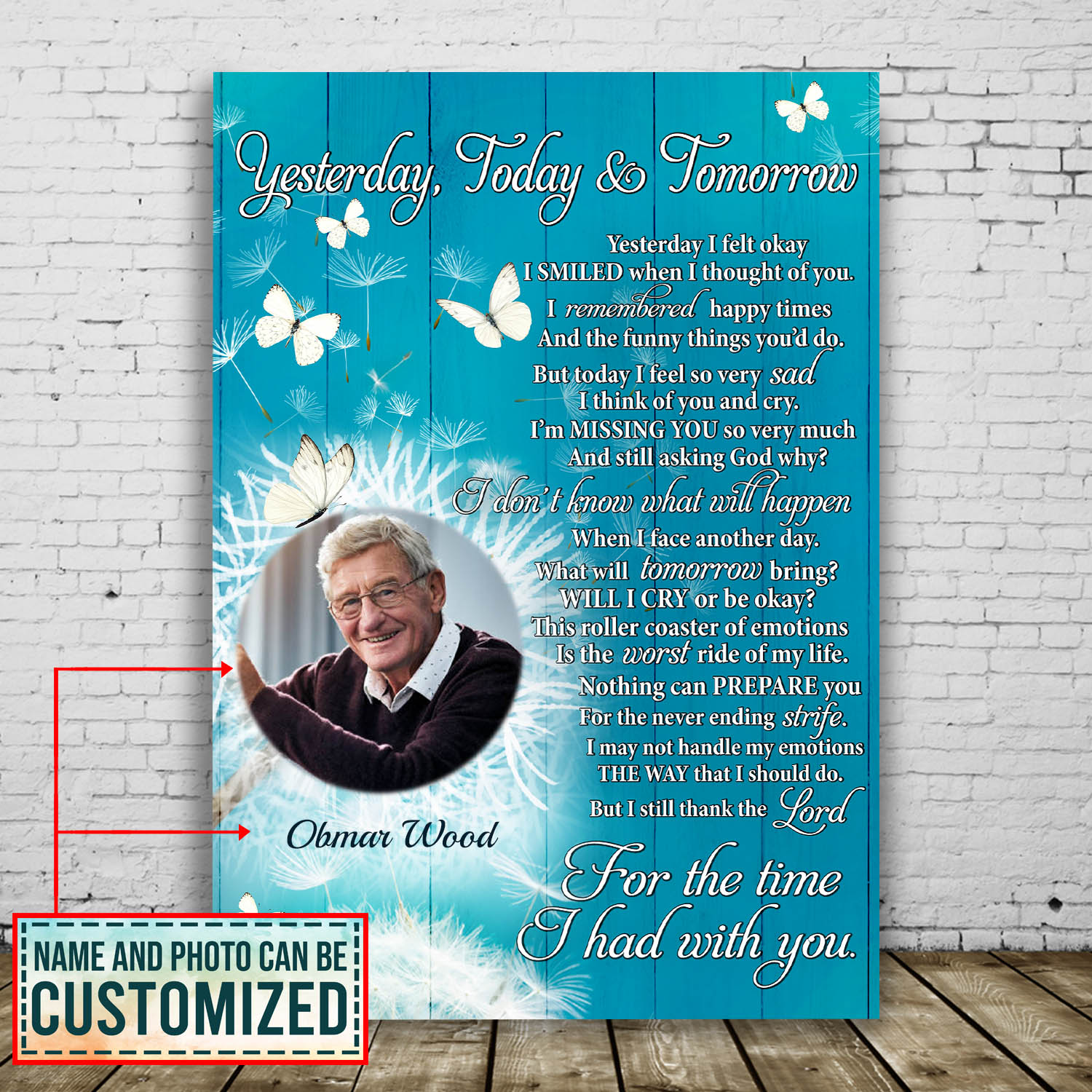 4VT. Yesterday I Felt Okay Dandelion Memorial canvas mk2