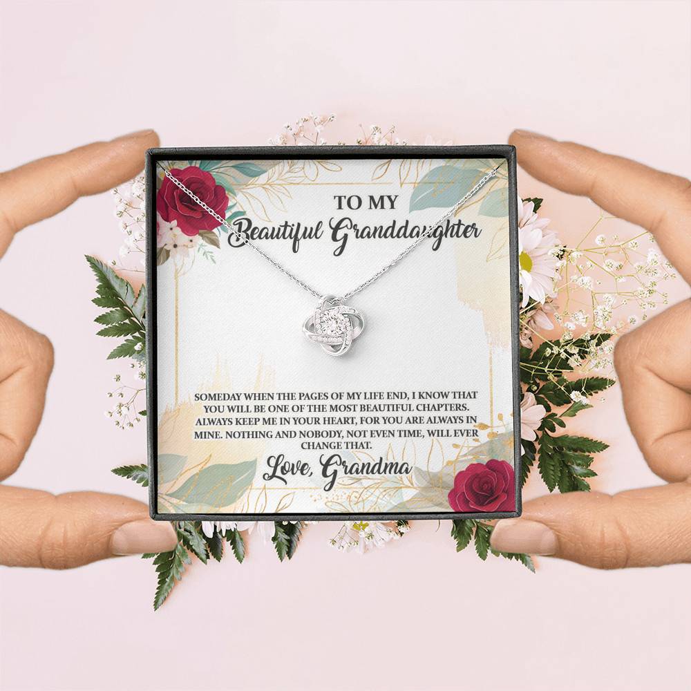 To My Beautiful Granddaughter You Will Be One Of The Most Beautiful Chapters Love Knot Pendant Necklace To My Beautiful Granddaughter You Will Be One Of The Most Beautiful Chapters Love Knot Pendant Necklace