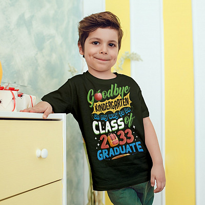 Alternative view of Goodbye Kindergarten On My Way To Be Class Of 2033 Graduate T-Shirt For Kids - Kindergarten Graduation Youth Shirt
