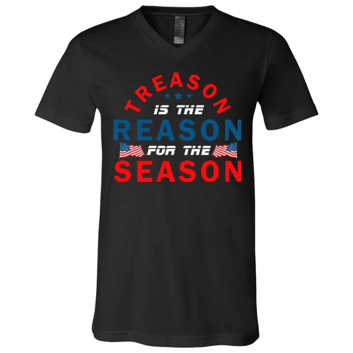 treasor tee, Black, V-Neck T-Shirt