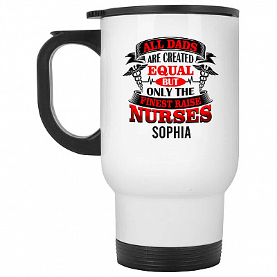 14 oz. White Travel Mug